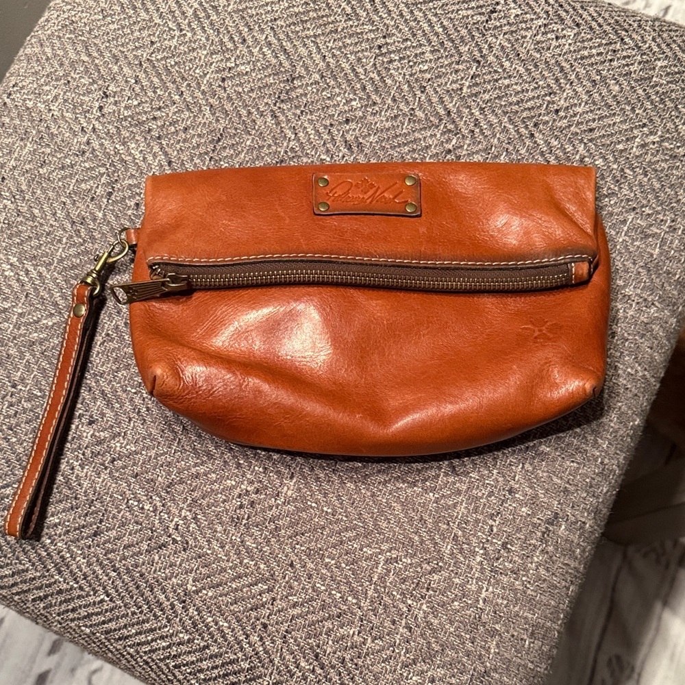 Patricia Nash Brown Leather Wristlet/Clutch
